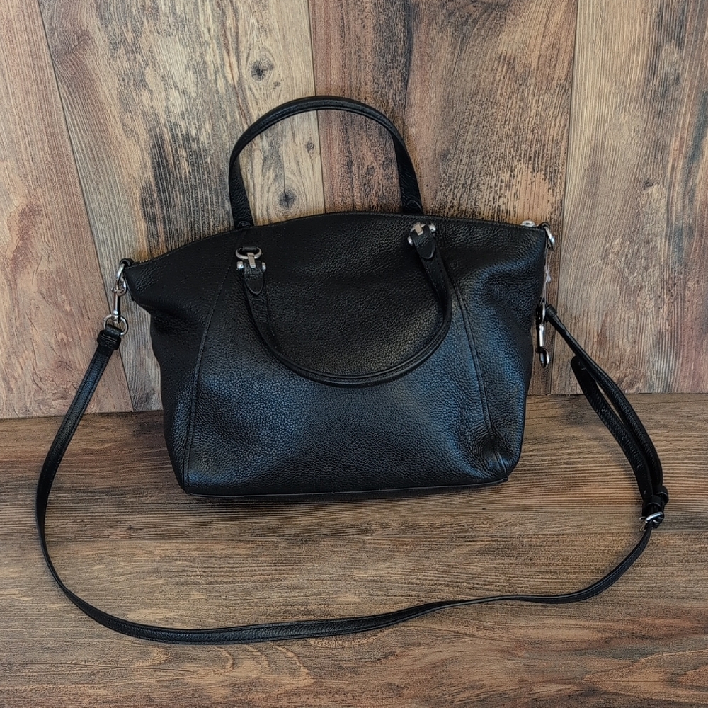 Coach Black Prairie Satchel Pebbled Leather Satchel with Silver Hardware   C294 - Picture 5 of 15